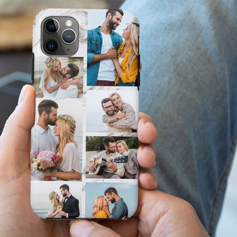 Custom phone case with a photo collage